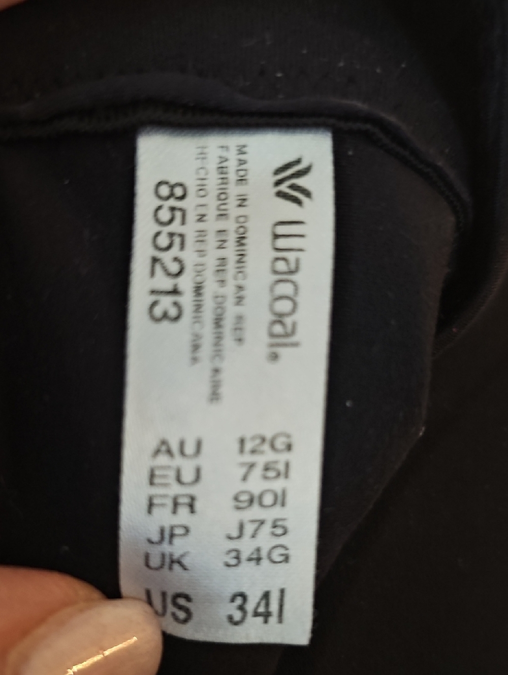 Wacoal Black Wireless Full-Coverage Bra 855213 Perfect Primer Full Figure 34I - Picture 5 of 5
